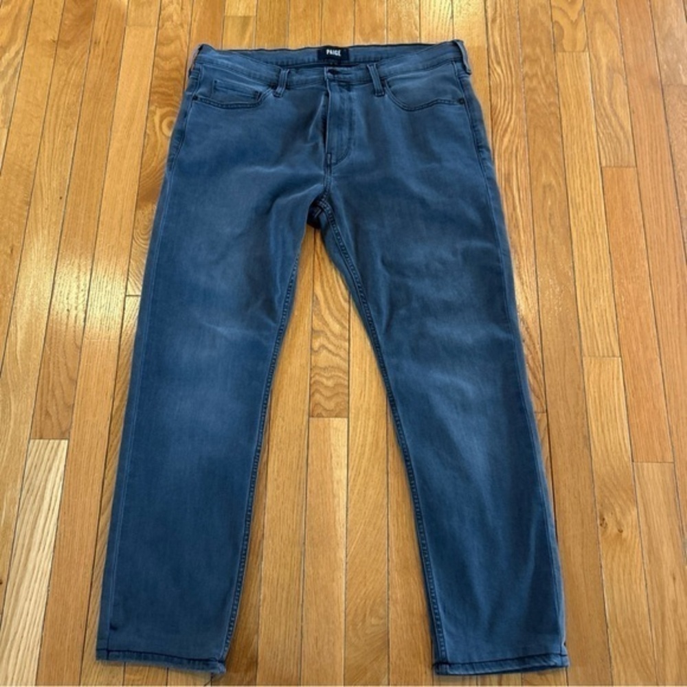 Paige Lennox Sheldon Denim Gray Colored Straight Leg Jeans Size 36 inseam 28”